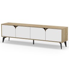 Nolan 4 Door TV/Entertainment Unit Oak & White Nolan 4 Door TV/Entertainment Unit Oak & White