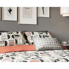 Voss Reversible King Duvet Cover Set Scarlet & Neutral