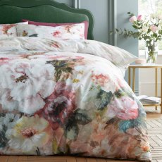 Rose Bloom Reversible Double Duvet Cover Set Pink