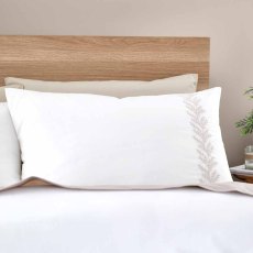 Embroidery Leaf Duvet Cover Set Natural (Multiple Sizes)