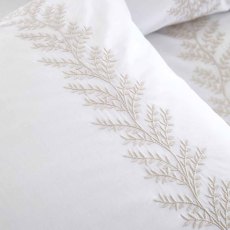 Embroidery Leaf Duvet Cover Set Natural (Multiple Sizes)