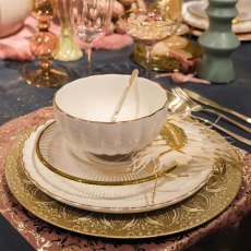Porcelain Bowl With Gold Rim Natural 15cm