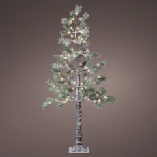 5ft/150cm LED Snowy Pine Christmas Tree Brown With Warm White Lights