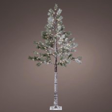 6ft/180cm LED Snowy Pine Christmas Tree Green With Warm White Lights