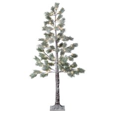 LED Snowy Pine Christmas Tree Brown With Warm White Lights (Multiple Sizes)