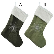 Christmas Stocking With Star Light Green or Dark Green 40cm (Choice of 2) Christmas Stocking With Star Light Green or Dark Green 40cm (Choice of 2)