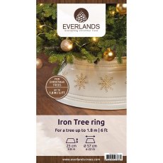 Iron Tree Ring With Snowflakes White & Gold (Multiple Sizes)