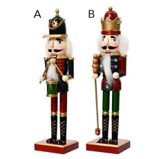 Firwood Nutcracker With Scepter Green or Red 25cm (Choice of 2)