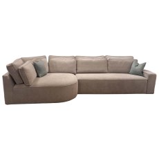 Julian 4+ Seater Curved Corner Sofa Arm RHF Fabric Ash Grey