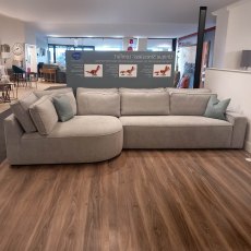 Julian 4+ Seater Curved Corner Sofa Arm RHF Fabric Ash Grey