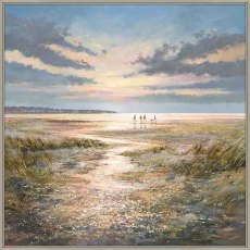 Sea Breeze Stroll 104cm x 104cm Picture By Michael Sanders Cream Frame