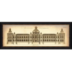 Louvre Architecture 97cm x 37cm Picture By New Antique Black Frame Louvre Architecture 97cm x 37cm Picture By New Antique Black Frame