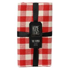 Table Runner Check Red & White 150cm x 40cm Table Runner Check Red & White 150cm x 40cm