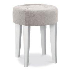 Chantilly Bedroom Stool With Fabric Seat Pad Grey & White Chantilly Bedroom Stool With Fabric Seat Pad Grey & White