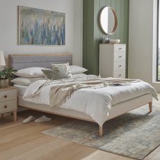 Alex Bedstead Light Grey & Oak (Multiple Sizes)