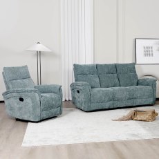 Allegra Manual Reclining Armchair Fabric Green
