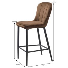 Hugo Low Bar Stool Fabric Rust