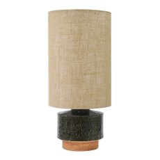 Samara Table Lamp Dark Green Base With Beige Shade Samara Table Lamp Dark Green Base With Beige Shade