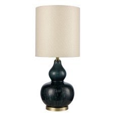 Astor Table Lamp Dark Teal Base With Cream Shade Astor Table Lamp Dark Teal Base With Cream Shade