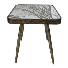 Forest Scene Side/Lamp Table Gold Forest Scene Side/Lamp Table Gold