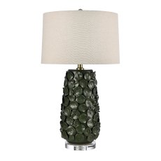 Marin Table Lamp Dark Green Base With Linen Shade Marin Table Lamp Dark Green Base With Linen Shade