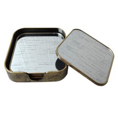 Mirror Coasters Gold & Black (Set of 4) Mirror Coasters Gold & Black (Set of 4)