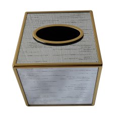 Mirror Tissue Box Gold & Black