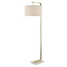 Debussy Floor Lamp Brass Base With Linen Shade