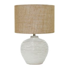 Luna Table Lamp White Base With Brown Shade Luna Table Lamp White Base With Brown Shade
