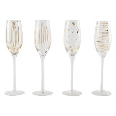 Cheers Champagne Flute Glasses Metallic Gold (Set Of 4) Cheers Champagne Flute Glasses Metallic Gold (Set Of 4)