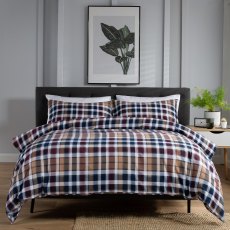 Newbury Brushed Cotton Check Duvet Cover Set Brown (Multiple Sizes) Newbury Brushed Cotton Check Duvet Cover Set Brown (Multiple Sizes)