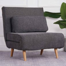 Camber Single Sofa Bed Fabric Charcoal Camber Single Sofa Bed Fabric Charcoal