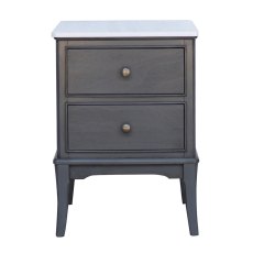 Monroe 2 Drawer Side/Lamp Table Grey & Marle Monroe 2 Drawer Side/Lamp Table Grey & Marle