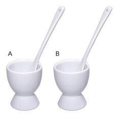 Egg Cup & Spoon White (Set Of 2) Egg Cup & Spoon White (Set Of 2)