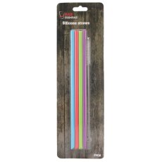 Silicone Drinking Straws With Brush (Set Of 4) Silicone Drinking Straws With Brush (Set Of 4)