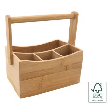 Bamboo Cutlery Holder With Handle Bamboo Cutlery Holder With Handle