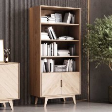 Bua 2 Doors & 3 Shelves Bookcase Bordo
