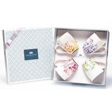 Floral Bone China Mugs (Set Of 4) Floral Bone China Mugs (Set Of 4)