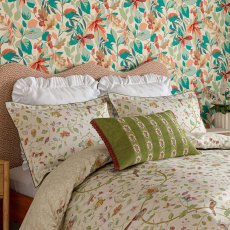 Aril's Garden Reversible Super King Duvet Cover Set Cream & Olive