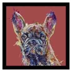 Frenchie 43.5cm x 43.5cm Picture By Louise Luton Balck Frame Frenchie 43.5cm x 43.5cm Picture By Louise Luton Balck Frame