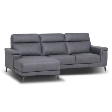 Santis 3 Seater Sofa With Chaise LHF Faux Suede Graphite Santis 3 Seater Sofa With Chaise LHF Faux Suede Graphite