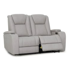 Jungfrau 2 Seater Electric Reclining Sofa Faux Suede Stone Jungfrau 2 Seater Electric Reclining Sofa Faux Suede Stone