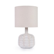 Ambar Table Lamp White & Cream Base With Cream Shade Ambar Table Lamp White & Cream Base With Cream Shade