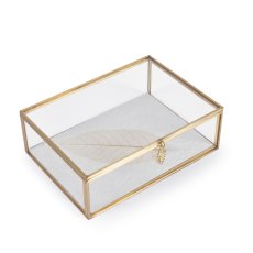 Leaf Glass Box Gold (Multiple Sizes)
