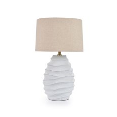 Zuber Table Lamp White Base With Beige Shade Zuber Table Lamp White Base With Beige Shade