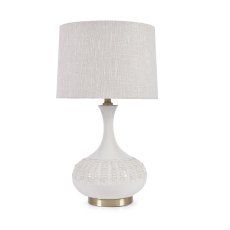 Charu Table Lamp White Base With Beige Shade Charu Table Lamp White Base With Beige Shade