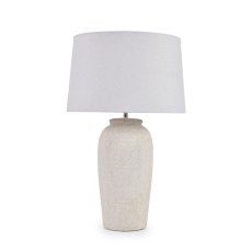 Elva Table Lamp Cream Base With White Linen Shade Elva Table Lamp Cream Base With White Linen Shade