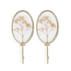Floral/Butterfly Wall Hangings Glass (Set Of 2)