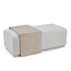 Lavina Ottoman Fabric Oatmeal With Light Wood Table Lavina Ottoman Fabric Oatmeal With Light Wood Table