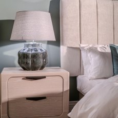Ivor Table Lamp Large Blue/Grey Base With Grey Linen Shade